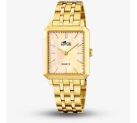 Lotus Gold Tone Square Watch L18982 In Cream Cream
