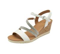 Lotus Women's 'Goldie' Open-Toe Wedge Sandals in White | Size: 4 Lotus White 4