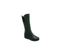 Lotus Green 'fitzgerald' Leather Wedge Mid-Calf Boots Green