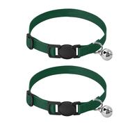 Lotus Green Puppy Collar with Bell 2 Pack Kitten Collar Adjustable Length 10.6" to 17.1"