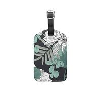 Lotus Greet Leaf Flower Leather Luggage Baggage Suitcase Tag ID Label(3Pcs)