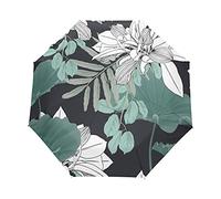 Lotus Greet Leaf Flower Umbrella Windproof Automatic Foldable Umbrells Auto Open Close for Men Women Kids