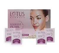 Lotus Herbals Radiant Pearl Cellular Lightening Facial Kit, 4 Easy Steps, 37g (Single Use)