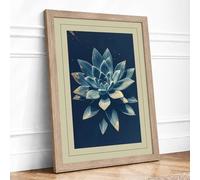 Lotus in Starlight Botanical Framed Wall Art Print A4 Oak Frame