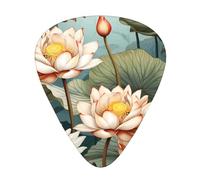 Lotus in the pond Guitar picks in thin, medium, and thick sizes, 12-piece set, suitable for electric guitar and various instruments