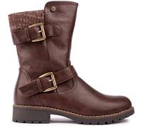 Lotus 'jemima' Mid-Calf Biker Boots In Brown Brown 7