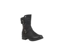 Lotus 'jemima' Mid-Calf Biker Boots In Black Black 6