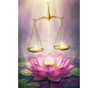 Lotus Jigsaw Puzzles for Adults 150 Pieces, Adult jigsaw Puzzle 150 pieces Libra, Challenging Brainteaser with Alphabet Backing, Eco-friendly Dust-Free, Home Wall Decor Gift