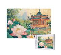 Lotus Jigsaw Puzzles for Adults 6000 Lake Puzzle, Wooden Puzzles for Adults with Gift Box, Impossible Puzzle, Challenging High Difficulty Family Activity, Gifts for Men Women,105x180 cm, p847t
