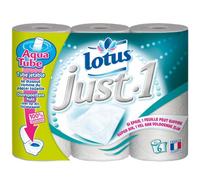 Lotus Just 1 Aquatube Toilet Paper with Flushable Tube 2 Packs of 6 Rolls Each