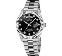 Lotus L18854/7 Men's Black Dial Day Date Wristwatch