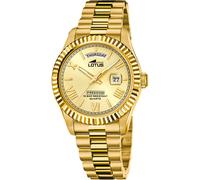 Lotus L18857/1 Men's Gold Dial Day Date Wristwatch
