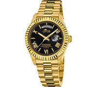 Lotus L18857/4 Men's Black Dial Day Date Wristwatch
