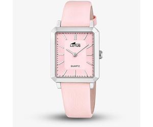 Lotus Ladies Pink Square Leather Strap Watch L18987/2