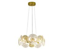 Lotus Leaf Chandelier - Modern Minimalist Scandinavian Glass Chandelier for Living Room, Dining Room, Bedroom - Designer Ring Light Fixture