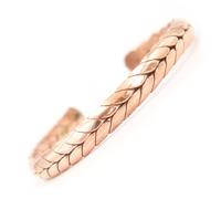 Lotus Leaf Interlocking Pure Copper Bracelet, Solid Himalayan Copper Cuff, Textured Chevron Woven Bangle for Arthritis & Joint Relief, Adjustable Unisex, Handmade in Nepal, Uncoated Raw Metal