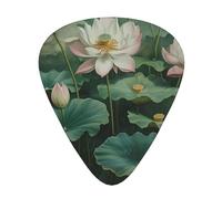 Lotus leaf Printed pick set - 12 pieces, thin, medium and thick guitar picks, suitable for guitar, bass, electric guitar and ukulele