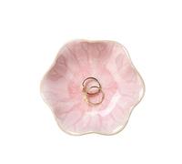 Lotus Leaf Shape Decorative Ring Tray, Small Key Bowl, Ceramic Trinket Tray Jewelry Dish Organizing Necklace Earrings, Home Decoration for Mom Best Friend Sister, Pink.