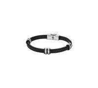 Lotus LS1829-2/1 Men's Leather and Steel Bracelet Black, 22 cm, Leather Stainless Steel, without stone