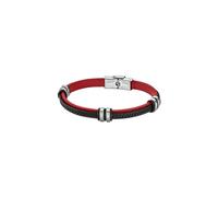 Lotus - LS1829-2/3: Men's Leather and Steel Bracelet - Red and Black, 22 cm, Leather, without stone