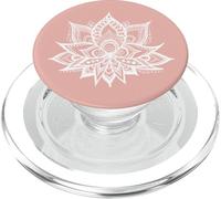 Lotus Mandala Flower Pink Trendy Floral Chic Boho Pattern PopSockets PopGrip for MagSafe