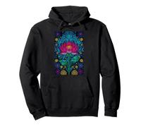 Lotus Mandala Flower Sacred Geometry Botanical Bloom Pullover Hoodie
