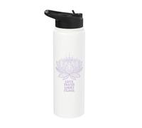 Lotus Mandala Flower Yoga Meditation Lavender Minimalist Stainless Steel Insulated Water Bottle