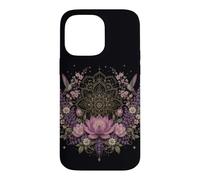 Lotus Mandala Hummingbird Floral Botanical Meditation Case for iPhone 14 Pro Max