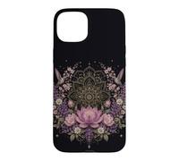Lotus Mandala Hummingbird Floral Botanical Meditation Case for iPhone 15 Plus
