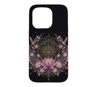 Lotus Mandala Hummingbird Floral Botanical Meditation Case for iPhone 15 Pro