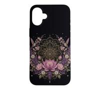 Lotus Mandala Hummingbird Floral Botanical Meditation Case for iPhone 16 Plus