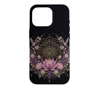 Lotus Mandala Hummingbird Floral Botanical Meditation Case for iPhone 16 Pro