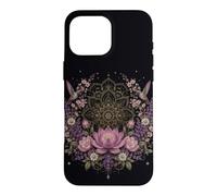 Lotus Mandala Hummingbird Floral Botanical Meditation Case for iPhone 16 Pro Max