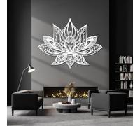 Lotus Mandala Metal Wall Art, Lotus Flower Modern Metal Wall Art, Large Mandala Artwork Decoration, Modern Sculpture Home Decor, Spiritual Yoga Namaste Gift for Living Room,Bedroom Hall