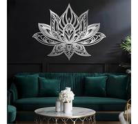 Lotus Mandala Metal Wall Art, Lotus Flower Modern Metal Wall Art, Large Mandala Artwork Decoration, Modern Sculpture Home Decor, Spiritual Yoga Namaste Gift for Living Room,Bedroom Hall