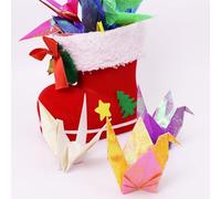 Lotus Mann 100Pcs Iridescent Premade Origami Birds Paper Cranes Folded 1000 Japanese Cranes Mobile String DIY Garland for Wedding Party Backdrop Decorations (Mutil Color, 15CM)