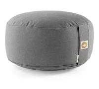 "Lotus" meditation cushion (H: 15cm) without embroidery, organic cotton (GOTS), Anthacit Schwarz