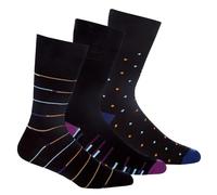 Lotus Men’s Cotton Rich Socks 3 Pairs Pack, Black and Grey Soft Dress Socks, Breathable Comfortable Everyday Socks