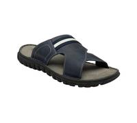 Lotus Mens Bastion Dark Navy Blue or Tan Leather Slip On Mule Sandals (BLue, UK Footwear Size System, Adult, Men, Numeric, Medium, 7)