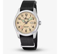 Lotus Mens Minimalist Beige Dial Black Fabric Strap Watch L19055/1