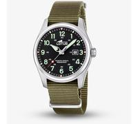 Lotus Mens Minimalist Black Dial Green Fabric Strap Watch L19055/4