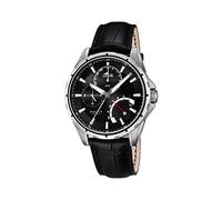 Lotus Men's Quartz Watch with Black Dial Analogue Display and Black Leather Strap 18208/2