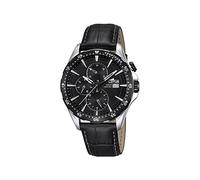 Lotus Men's Quartz Watch with Black Dial Analogue Display and Black Leather Strap 18312/4