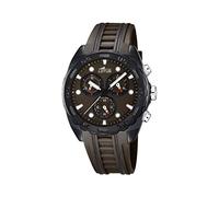 Lotus Men's Quartz Watch with Brown Dial Chronograph Display and Brown Rubber Strap 18159/3