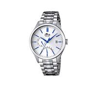 Lotus Men's Quartz Watch with White Dial Analogue Display and Silver Stainless Steel Bracelet 18213/1