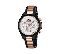 Lotus Men's Quartz Watch with White Dial Chronograph Display and Two Tone Stainless Steel Plated Bracelet 18195/1