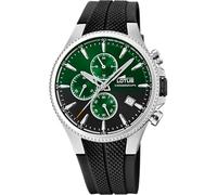 Lotus Men's Watch 18621/A Chrono Stainless Steel Case 316l Silver Rubber Strap, green, strip