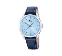 LOTUS Men's Watch 19065/1 Minimalist Stainless Steel Case Grey Blue Leather Strap