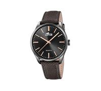 LOTUS Men's Watch 19070/2 Minimalist Stainless Steel Case Black Nylon Strap Brown
