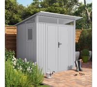 Lotus Minos Pent Aluminium Garden Shed - 7x6ft - White